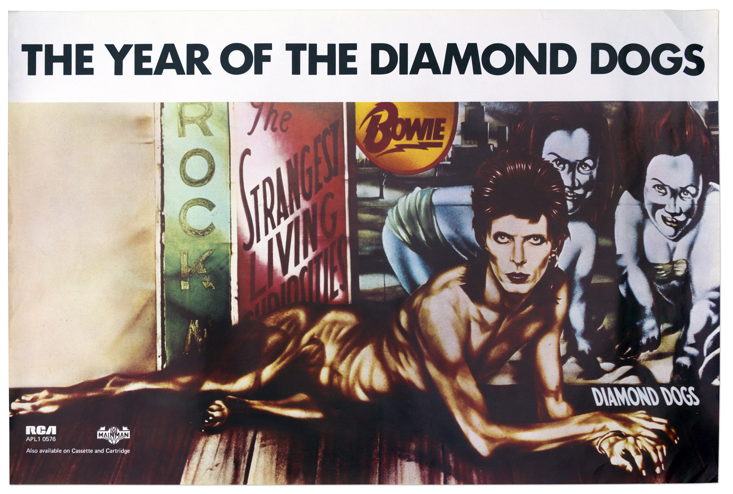 Lot Detail David Bowie Diamond Dogs Poster From 1974 With The 